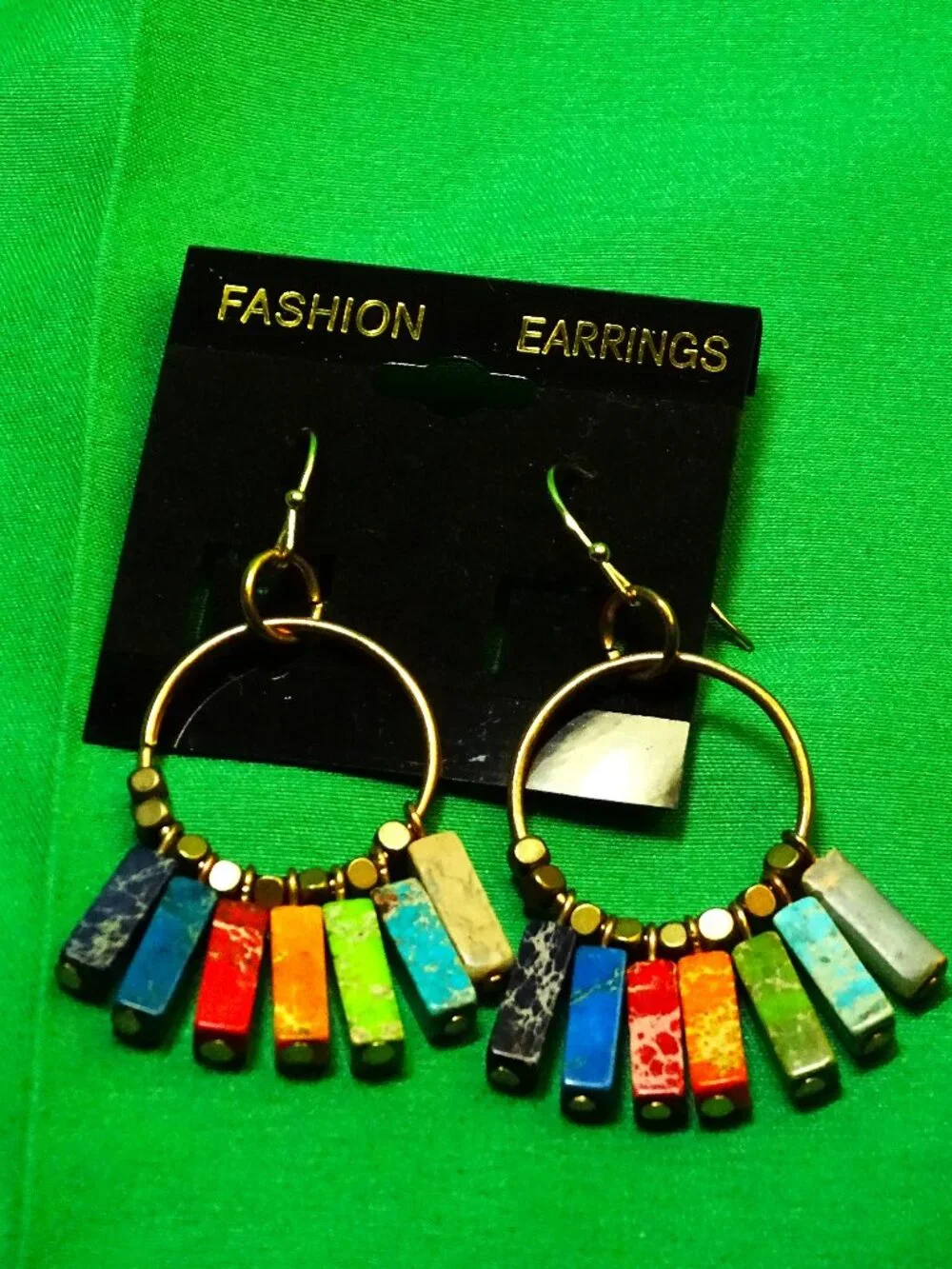 Colorful Circle Earring on Wires  New